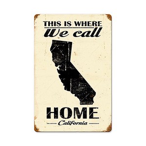 セ【スティールサイン】【ルート 66 ＆ ストリート】This Is Where We Call Home California PT-PTS-610