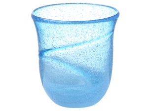 涼やかなアクアブルーと気泡の色合い【グラス】/HAND=MADE/フリーグラス　アクアバブル