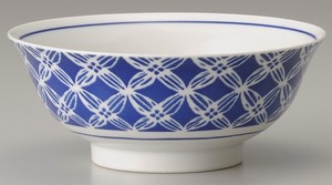 【特価品】シンプルでおしゃれ 藍小町　麺鉢（フラワー）