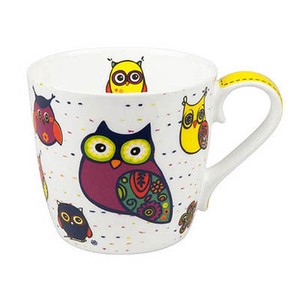 【KONITZ(コーニッツ)】　Owls（フクロウ） white　　　　(ボーンチャイナ）＜マグカップ＞