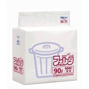 日本サニパック　F9C　環優包装フォルタ　90L　透明 【 ゴミ袋・ポリ袋 】