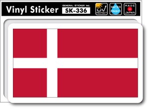 SK-336/国旗ステッカー デンマーク（DENMARK)