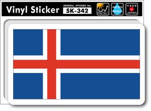 SK-342/国旗ステッカー アイスランド（ICELAND)