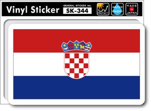 SK-344/国旗ステッカー クロアチア（CROATIA)