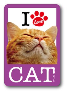 PET-01/I LOVE CAT!ステッカー01 猫好きの方に！ 猫 ねこ ネコ CAT 猫ステッカー PET 愛猫 ペット