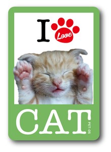PET-05/I LOVE CAT!ステッカー05 猫好きの方に！ 猫 ねこ ネコ CAT 猫ステッカー PET 愛猫 ペット