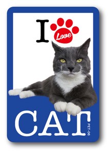 PET-06/I LOVE CAT!ステッカー06 猫好きの方に！ 猫 ねこ ネコ CAT 猫ステッカー PET 愛猫 ペット