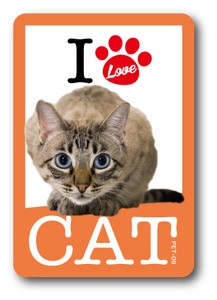 PET-09/I LOVE CAT!ステッカー09 猫好きの方に！ 猫 ねこ ネコ CAT 猫ステッカー PET 愛猫 ペット