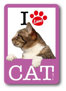 PET-14/I LOVE CAT!ステッカー14 猫好きの方に！ 猫 ねこ ネコ CAT 猫ステッカー PET 愛猫 ペット