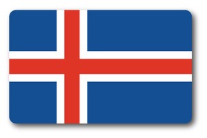 SK-364/国旗ステッカー アイスランド（ICELAND) 国旗100円ステッカー スーツケースステッカー