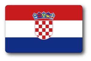 SK-366/国旗ステッカー クロアチア（CROATIA) 国旗100円ステッカー スーツケースステッカー