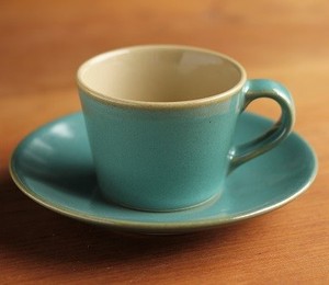 Mashiko Ware Coffee Cup Saucer Mashiko Celadon