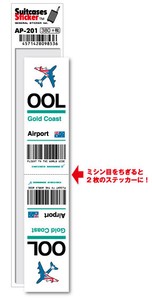 AP-201/OOL/Gold Coast/ゴールドコースト空港/Micronesia&Oceania/空港コードステッカー