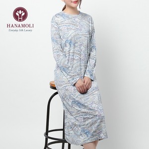 Silk 100 Ladies Silk Knitted Long Sleeve One-piece Dress 3 6