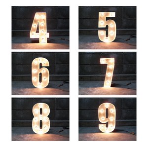 アメリカン雑貨 SIGN WITH LIGHT 「4~9」アメリカ雑貨 アメ雑 マーキーライト