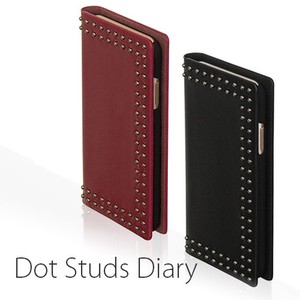 【iPhone XS/X】【本革】Dot Studs Diary（ドットスタッズダイアリー）