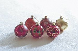 完売【クリスマス】60mm アンティークボール　1箱4コ入【オーナメントボール】