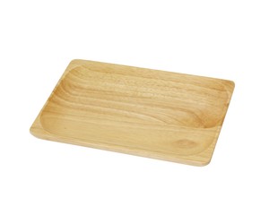 ラバーウッド　レクタングルプレート　(S)　☆環境にやさしいラバーウッド製の食器☆木製皿