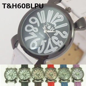 T＆Hユニセックス腕時計　PUレザーウォッチ　日本製ムーブメント　トップリューズ