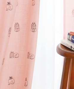 LISALARSON リサ・ラーソン 北欧 新生活インテリア スケッチ カーテン 刺繍 綿素材 天然繊維【日本製】
