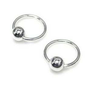 Pierced Earrings Silver Post sliver Simple 1.0mm