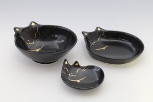 Side Dish Bowl Black-cat