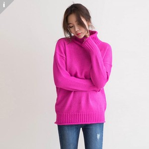 Sweater/Knitwear Knitted Long Tops Turtle Neck M