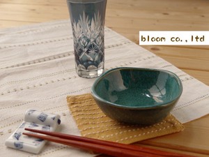 釉膳丸角おとおし鉢　葵緑　美濃焼　日本製