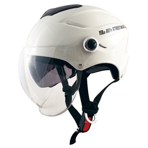 インナーバイザー、シールド付ハーフ型ヘルメット STR-W BT ホワイト FREE(58-59cm) 51186