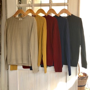 Sweater/Knitwear Pullover Wool Blend Wide Natural Ribbed Knit Autumn/Winter