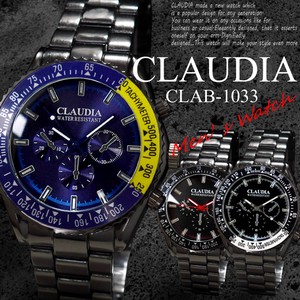 Clock/Watch Men's Watch CLAUDIA Wrist Watch for Men Black Metal Metal Band 1033