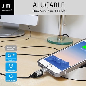 【MFi認証】【ライトニング＆microUSBケーブル】AluCable Duo（アルケーブルデュオ） 1.5M 2in1タイプ