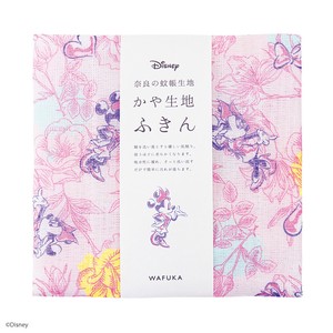 【日本製】Disney ディズニー かや生地 ふきん 『 ミニー フラワー』 奈良の 蚊帳生地 使用