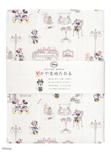 【日本製】Disney ディズニー かや生地 たおる 『 ミニー デート』 奈良の 蚊帳生地 使用