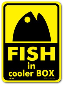 釣りステッカー/FISH in cooler BOX/バラエティシリーズ