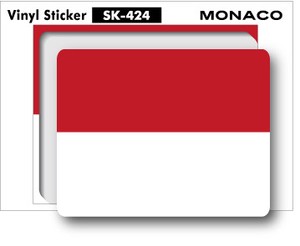 SK-424/国旗ステッカー モナコ（MONACO) 国旗100円ステッカー スーツケースステッカー