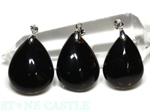 ☆高品質☆【天然石 ペンダントトップ】モリオン しずく型 (EX) (枠なし) 【天然石 パワーストーン】