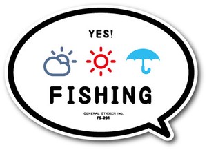 FS-201/釣りステッカー/YES!雨の日も/バラエティシリーズ