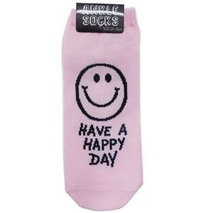 HAPPY DAY Ankle Socks Pastel Pink