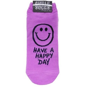HAPPY DAY Ankle Socks Pastel Purple