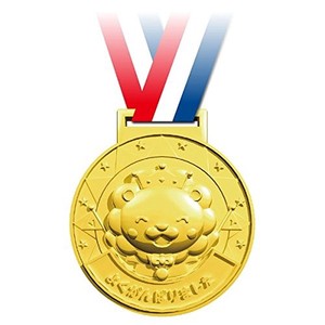 ゴールド3Dメダル ライオン 1579