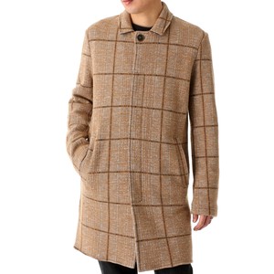 Graph Checkered Stand-fall Collar Coat