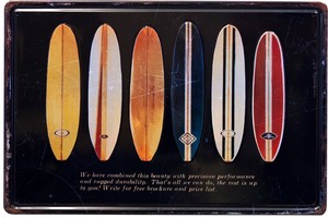 アンティークメタルエンボスプレート　S [surfboards]＜アメリカン雑貨＞＜マリン＞