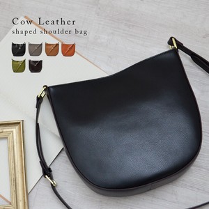 3 Cow Leather Leather Diagonal Half-Moon Leather Shoulder