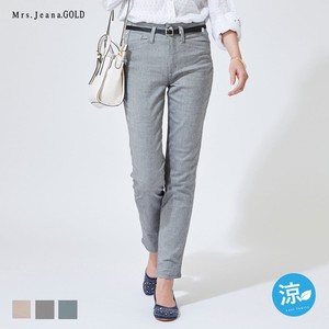 Full-Length Pant Cotton Linen M Straight