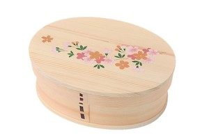 Traditional Lacquer Work Sakura WOODEN Magewappa Bento Box Makie Sakura Vivid
