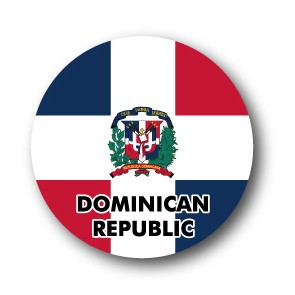 国旗缶バッジNO. CBFG-095 DOMINICAN REPUBLIC (ドミニカ共和国)