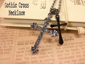 ダブルブラックゴシッククロスネックレス・十字架
