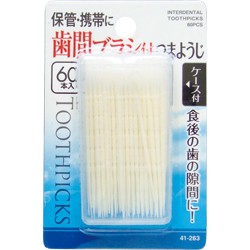 Interdental Attached Blush Toothpick Attached Case 60 Pcs 4 1 2 63