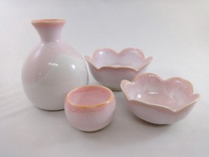 Sakura Sink Series bowl Cup Sake bottle Tokkuri Made in Japan Mino Ware